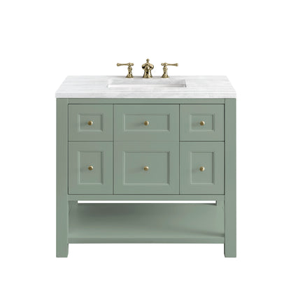 Breckenridge 36" Single Vanity, Smokey Celadon w/ 3CM Arctic Fall Top James Martin Vanities