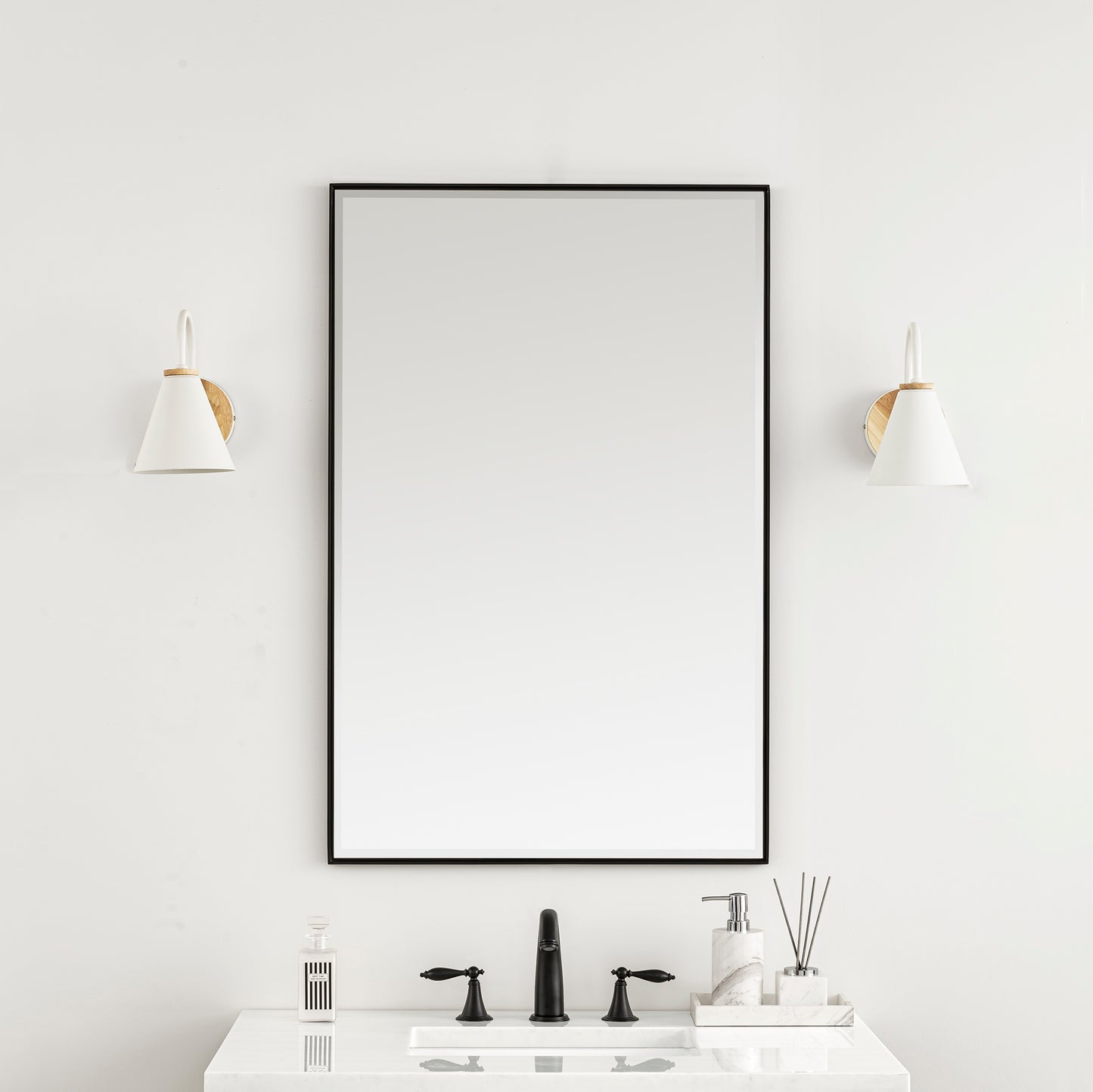 Rohe 26" Mirror, Matte Black James Martin Vanities