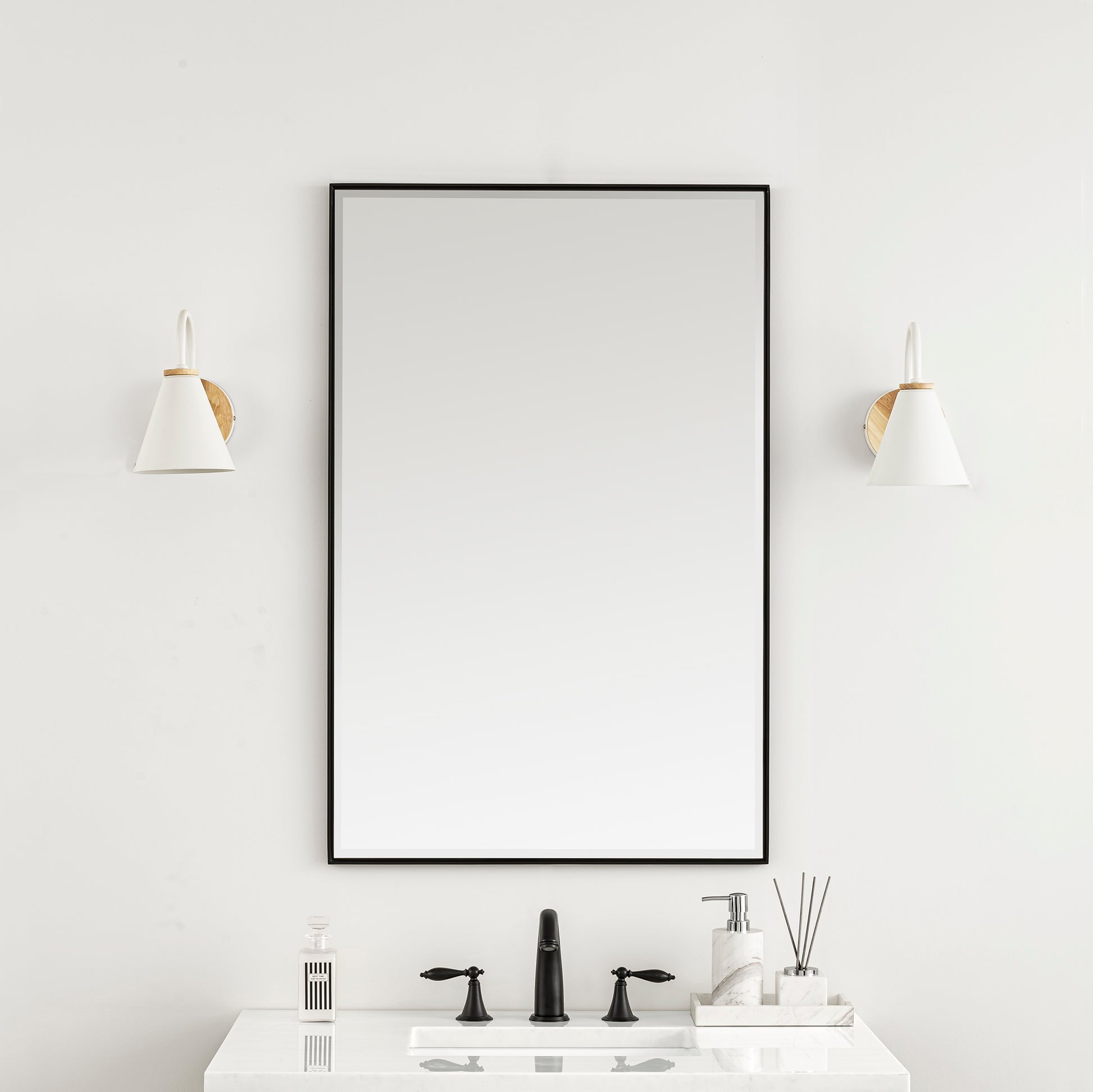 Rohe 26" Mirror, Matte Black James Martin Vanities
