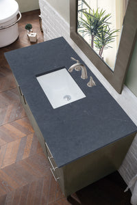 Metropolitan 48" Single Vanity, Silver Oak, w/ 3 CM Charcoal Soapstone Quartz Top James Martin Vanities
