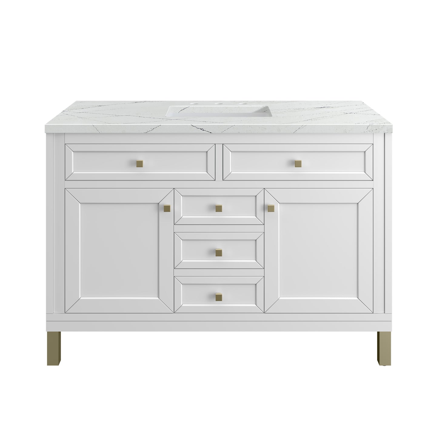 Chicago 48" Single Vanity, Glossy White w/ 3CM Ethereal Noctis Top James Martin Vanities
