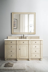 Bristol 60" Single Vanity, Vintage Vanilla, w/ 3 CM Eternal Marfil Quartz Top James Martin Vanities