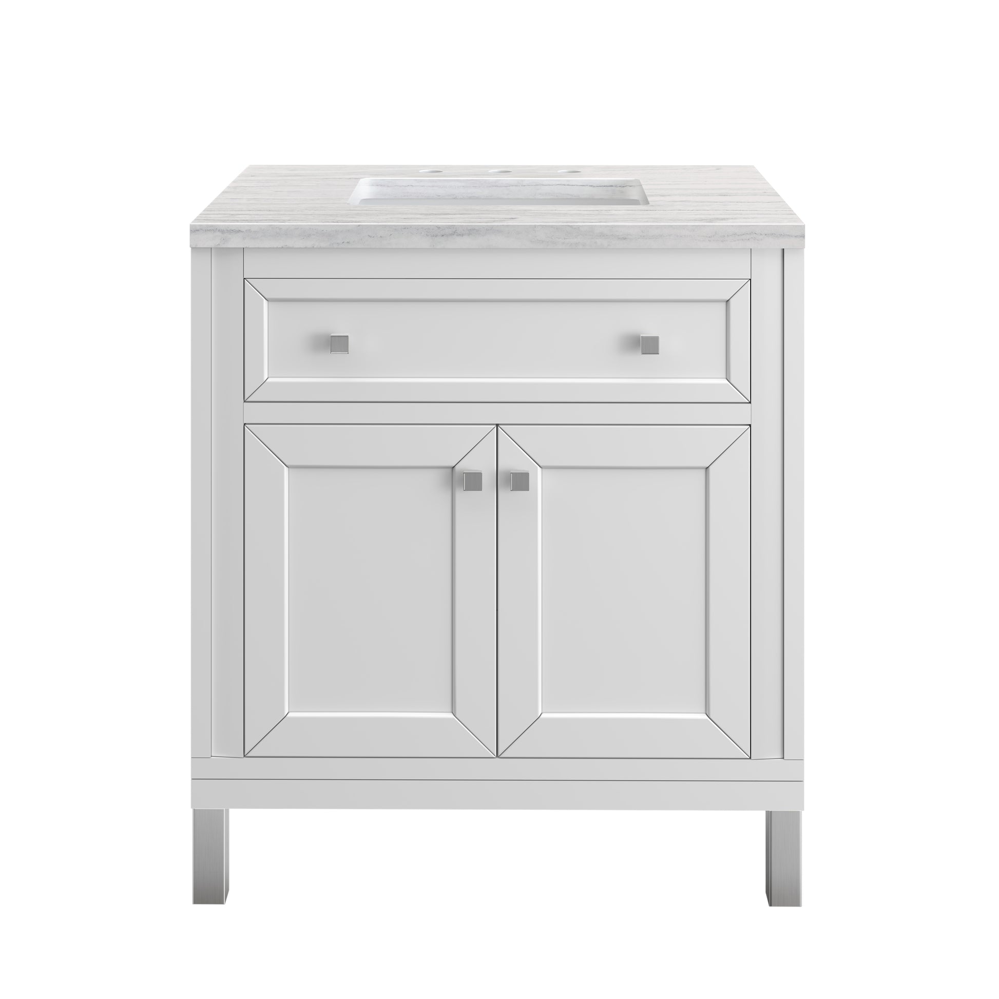 Part: Chicago Knobs and Legs Set for V30" and V36" in Brushed Nickel James Martin Vanities