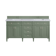 Load image into Gallery viewer, Brittany 72&quot; Double Vanity, Smokey Celadon w/ 3CM Carrara Marble Top James Martin Vanities