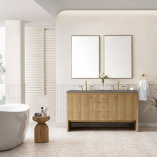 Load image into Gallery viewer, Hudson 60&quot; Double Vanity, Light Natural Oak w/ 3CM Grey Expo Top James Martin Vanities