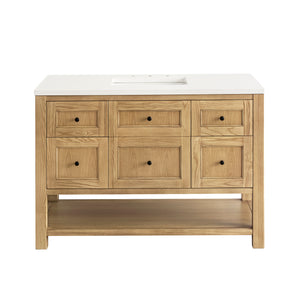 Breckenridge 48" Single Vanity, Light Natural Oak w/ 3CM White Zeus Top James Martin Vanities