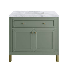 Load image into Gallery viewer, Chicago 36&quot; Single Vanity, Smokey Celadon w/ 3CM Carrara Marble Top James Martin Vanities