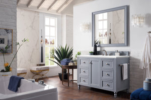 Copper Cove Encore 48" Single Vanity, Silver Gray w/ 3 CM White Zeus Quartz Top James Martin Vanities