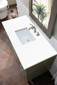 Metropolitan 48" Single Vanity, Silver Oak, w/ 3 CM White Zeus Quartz Top James Martin Vanities