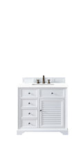 Load image into Gallery viewer, Savannah 36&quot; Single Vanity Cabinet, Bright White, w/ 3 CM White Zeus Quartz Top James Martin Vanities
