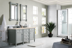 Brittany 60" Urban Gray Double Vanity w/ 3 CM Eternal Marfil Quartz Top James Martin Vanities