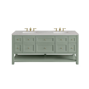 Breckenridge 72" Double Vanity, Smokey Celadon w/ 3CM Eternal Serena Top James Martin Vanities