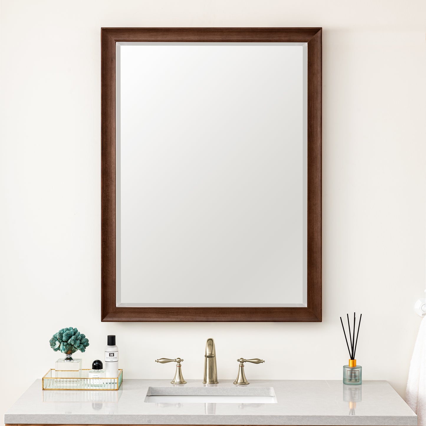 Glenbrooke 30" Mirror, Mid-Century Walnut James Martin Vanities