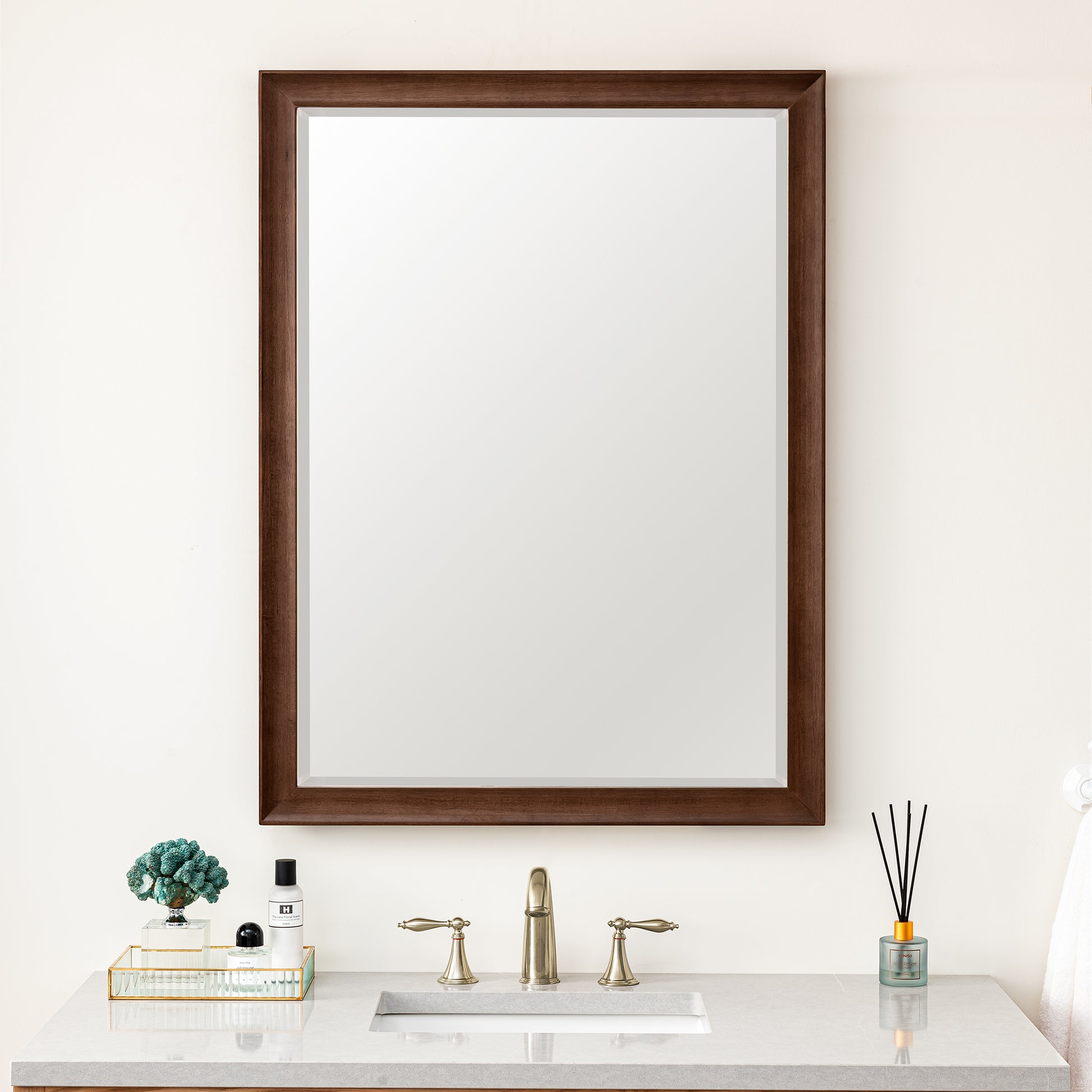 Glenbrooke 30" Mirror, Mid-Century Walnut James Martin Vanities