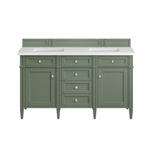 Load image into Gallery viewer, Brittany 60&quot; Double Vanity, Smokey Celadon w/ 3CM White Zeus Top James Martin Vanities