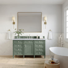 Load image into Gallery viewer, Brittany 60&quot; Single Vanity, Smokey Celadon w/ 3CM Carrara Marble Top James Martin Vanities