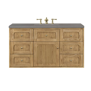 Laurent 48" Single Vanity, Light Natural Oak w/ 3CM Grey Expo Top James Martin Vanities