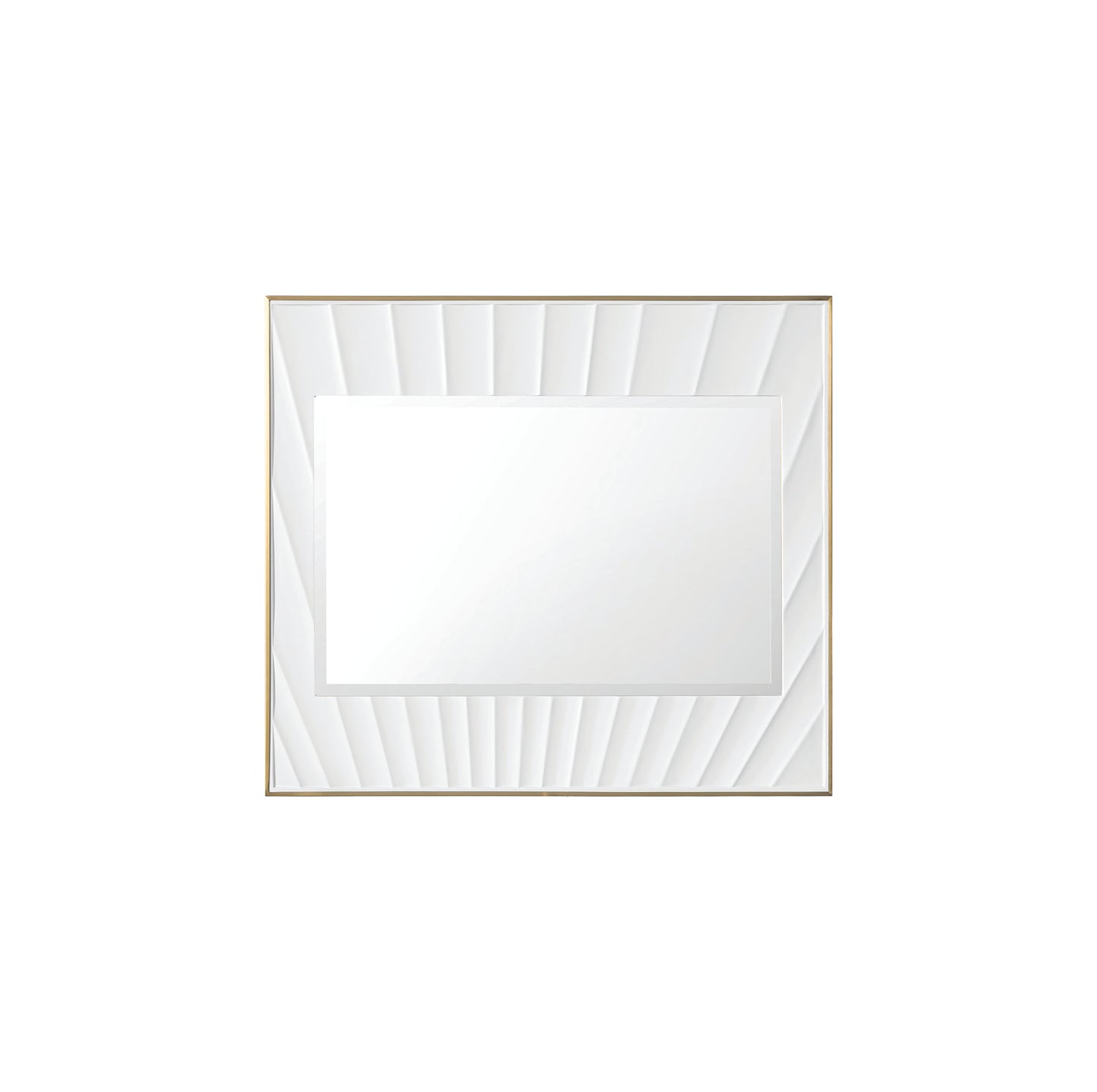 Soleil 36" Mirror, Matte White with Gold James Martin Vanities