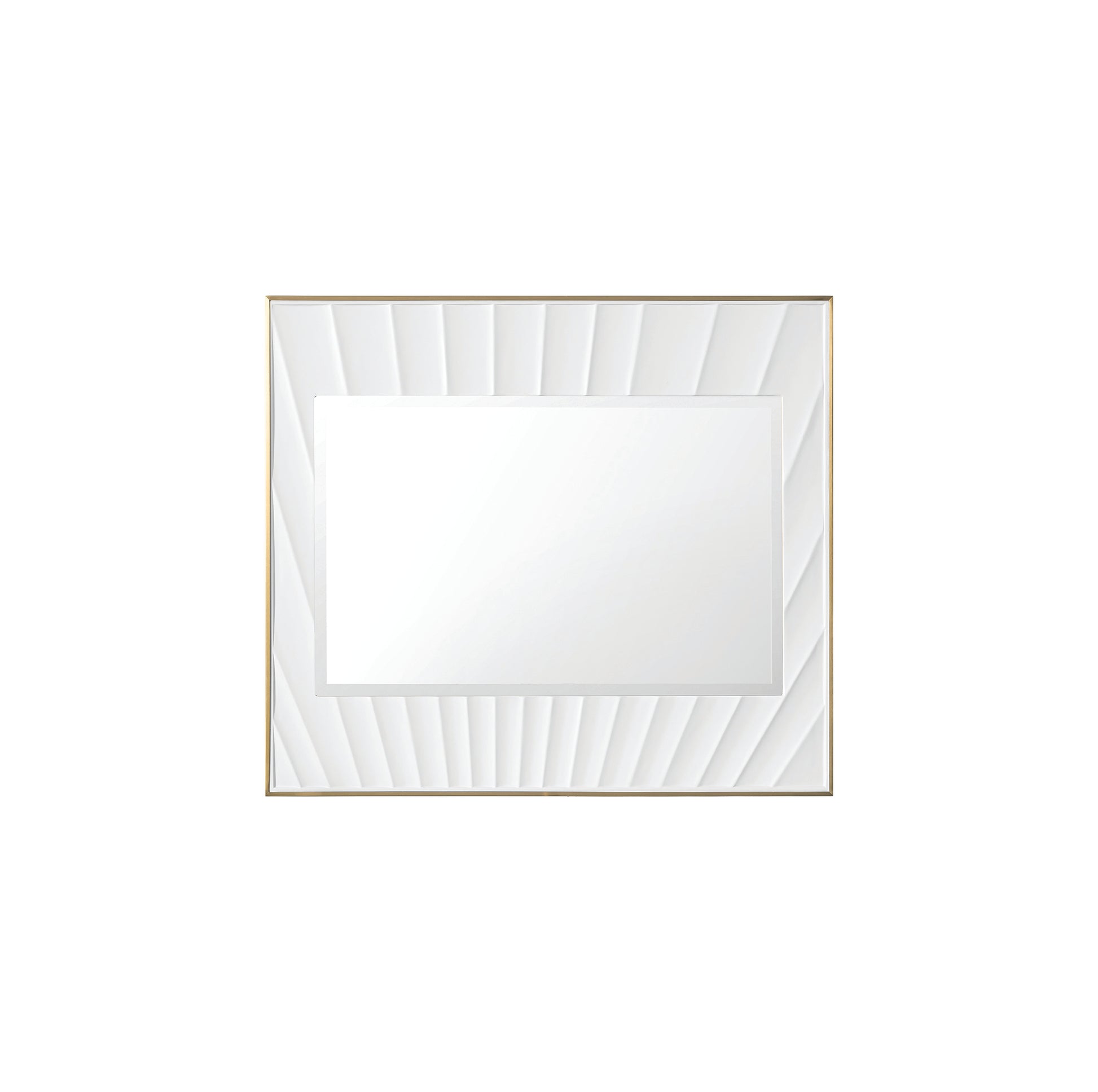 Soleil 36" Mirror, Matte White with Gold James Martin Vanities