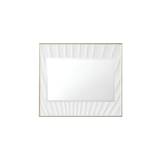 Soleil 36" Mirror, Matte White with Gold James Martin Vanities