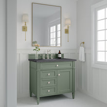 Load image into Gallery viewer, Brittany 36&quot; Single Vanity, Smokey Celadon w/ 3CM Charcoal Soapstone Top James Martin Vanities