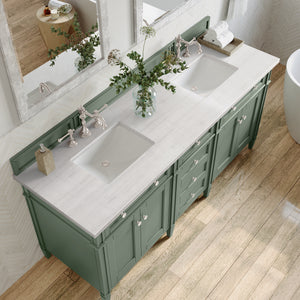 Bathroom Vanities Outlet Atlanta Renovate for LessBrittany 72" Double Vanity, Smokey Celadon w/ 3CM Arctic Fall Top