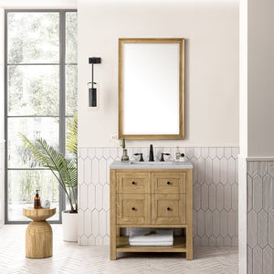 Breckenridge 30" Single Vanity, Light Natural Oak w/ 3CM Eternal Serena Top James Martin Vanities