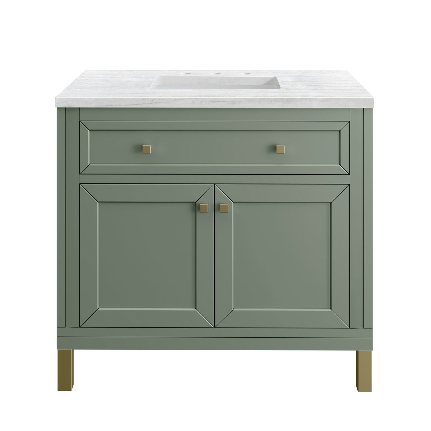 Chicago 36" Single Vanity, Smokey Celadon w/ 3CM Arctic Fall Top James Martin Vanities