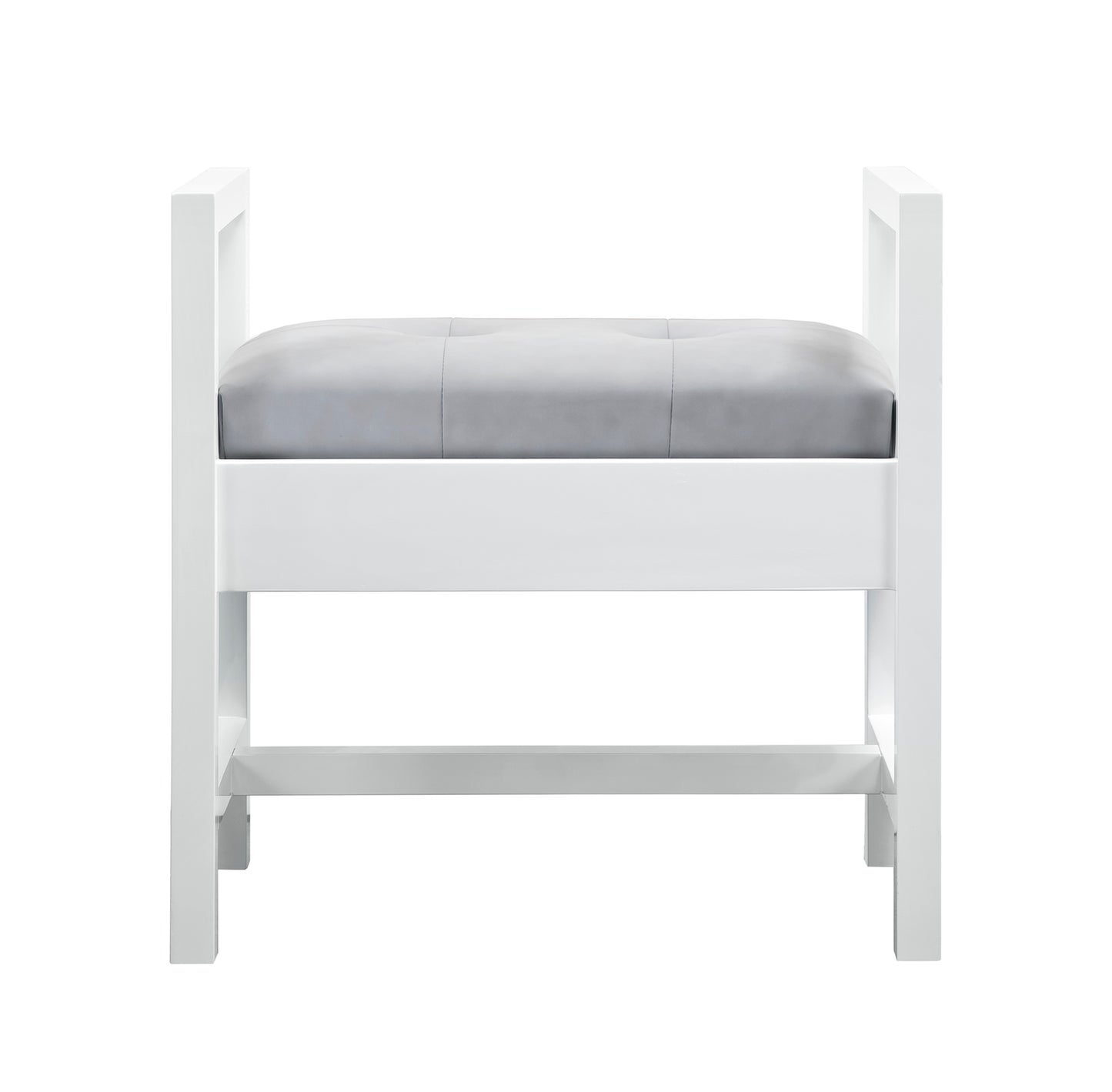 Addison 24.5" Upholsted Bench, Glossy White James Martin Vanities