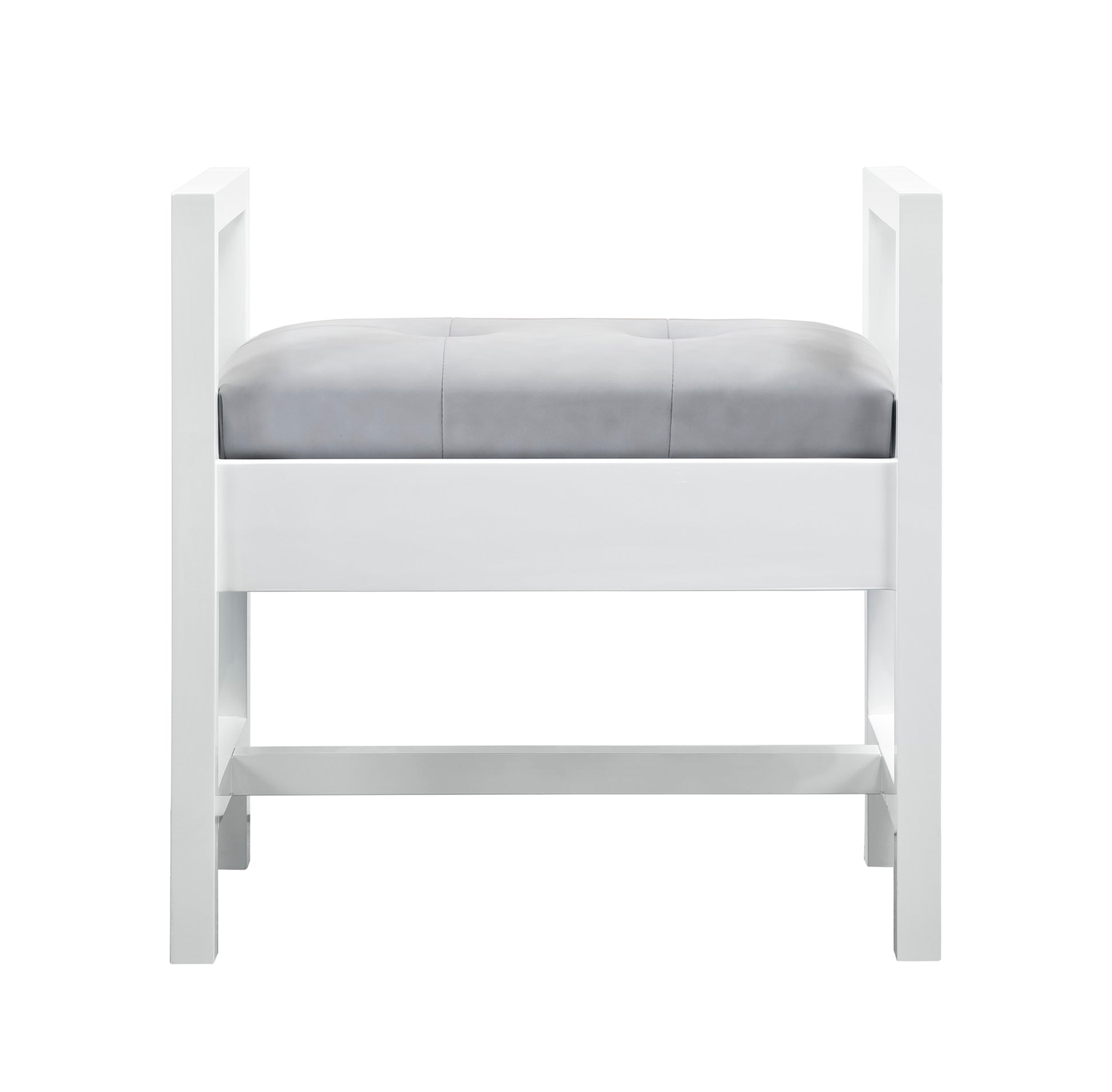 Addison 24.5" Upholsted Bench, Glossy White James Martin Vanities