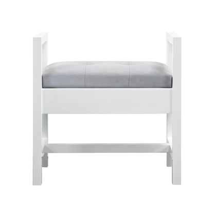 Addison 24.5" Upholsted Bench, Glossy White James Martin Vanities