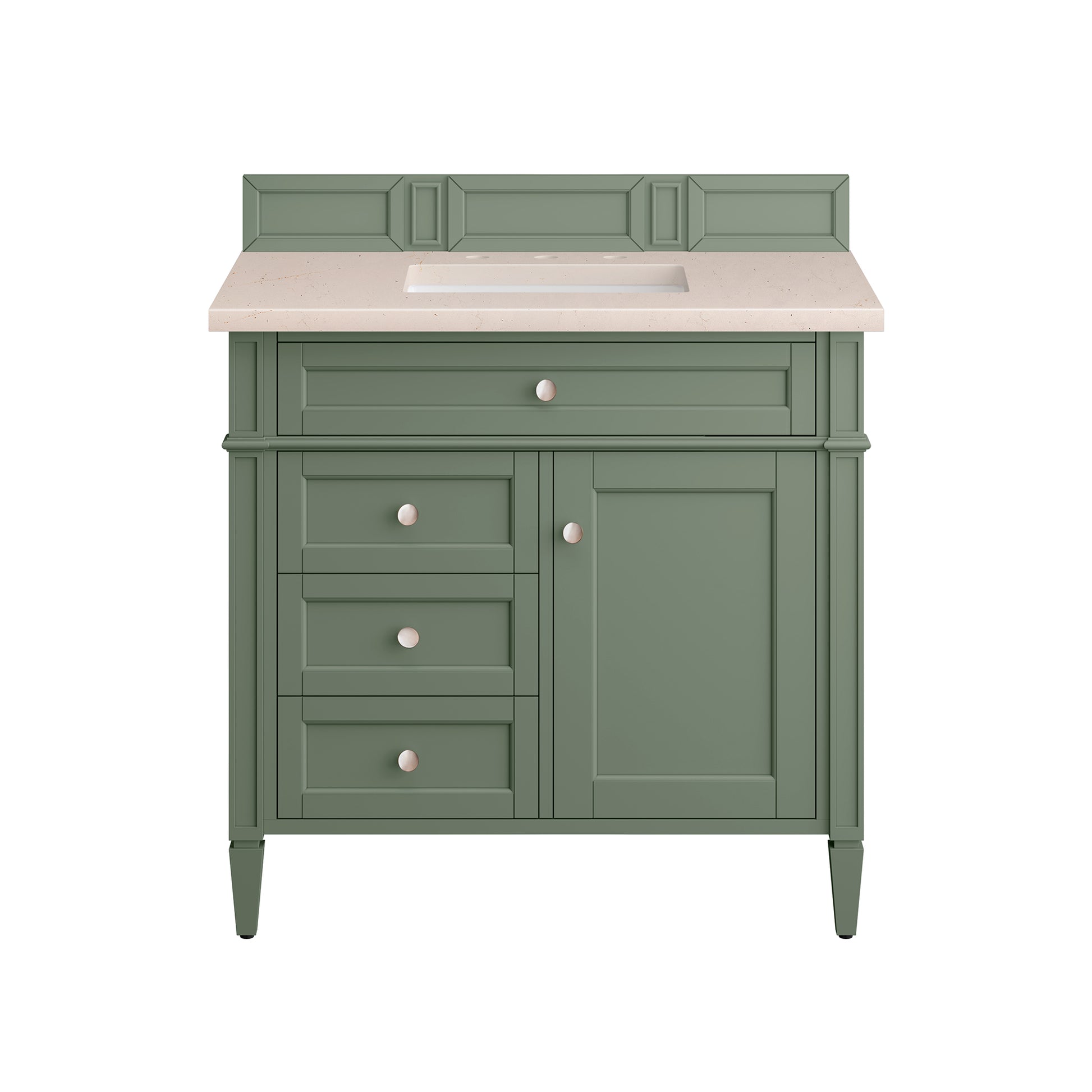 Brittany 36" Single Vanity, Smokey Celadon w/ 3CM Eternal Marfil Top James Martin Vanities