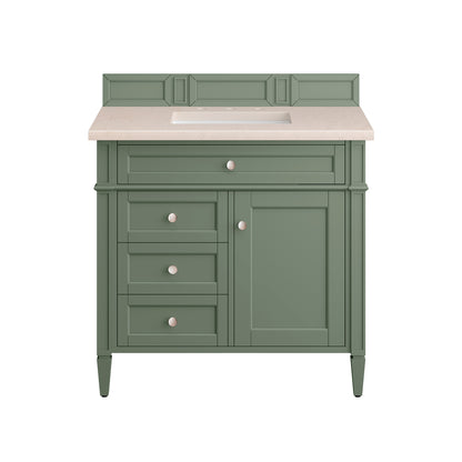 Brittany 36" Single Vanity, Smokey Celadon w/ 3CM Eternal Marfil Top James Martin Vanities