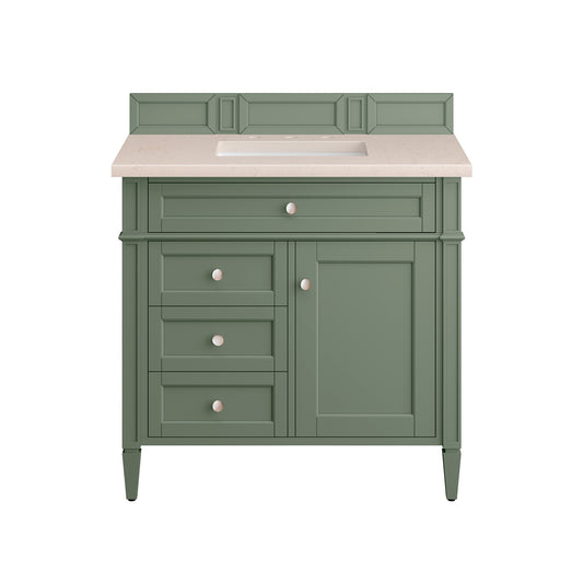 Brittany 36" Single Vanity, Smokey Celadon w/ 3CM Eternal Marfil Top James Martin Vanities