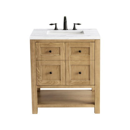 Breckenridge 30" Single Vanity, Light Natural Oak w/ 3CM Arctic Fall Top James Martin Vanities
