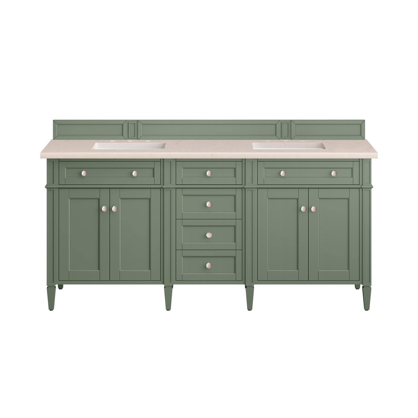 Brittany 72" Double Vanity, Smokey Celadon w/ 3CM Eternal Marfil Top James Martin Vanities