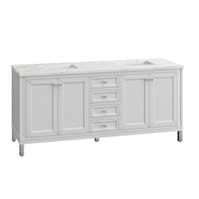 Load image into Gallery viewer, Bathroom Vanities Outlet Atlanta Renovate for LessChicago 72&quot; Double Vanity, Glossy White w/ 3CM Ethereal Noctis Top