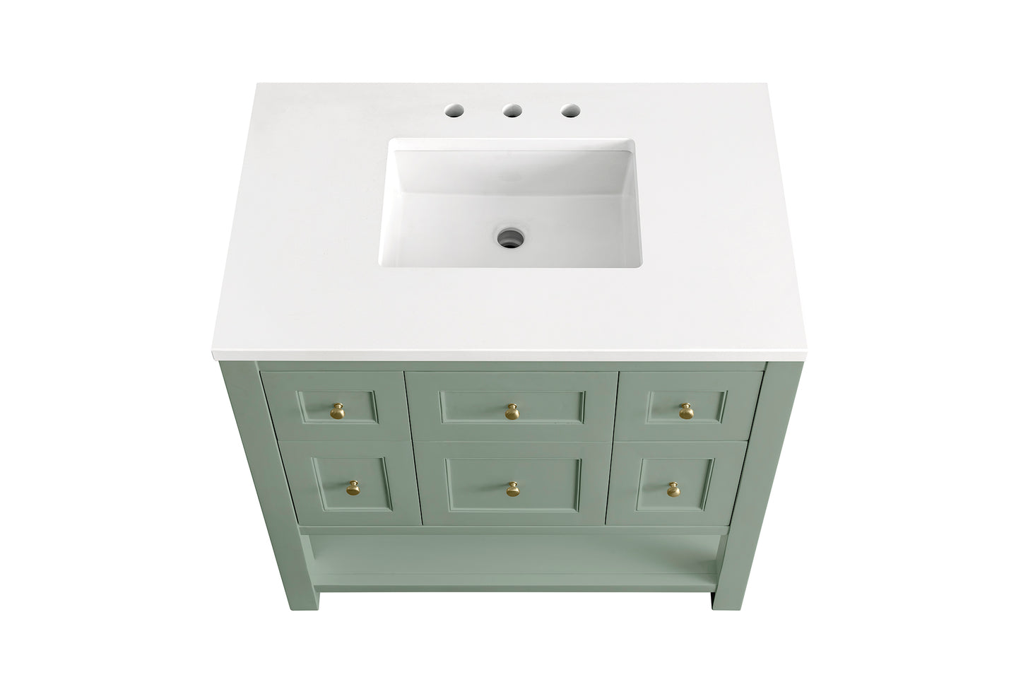 Bathroom Vanities Outlet Atlanta Renovate for LessBreckenridge 36" Single Vanity, Smokey Celadon w/ 3CM White Zeus Top