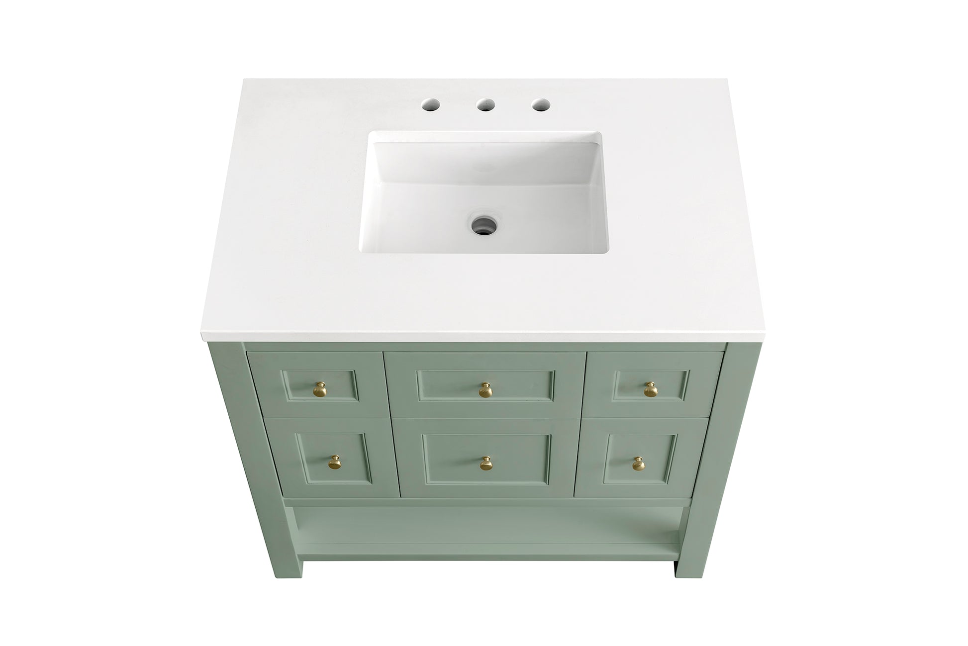 Bathroom Vanities Outlet Atlanta Renovate for LessBreckenridge 36" Single Vanity, Smokey Celadon w/ 3CM White Zeus Top