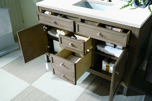 Bathroom Vanities Outlet Atlanta Renovate for LessChicago 48" Single Vanity, Whitewashed Walnut w/ 3 CM White Zeus Quartz Top