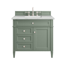 Load image into Gallery viewer, Brittany 36&quot; Single Vanity, Smokey Celadon w/ 3CM Ethereal Noctis Top James Martin Vanities