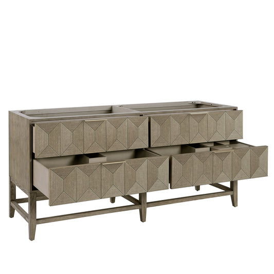 Emmeline 72" Double Vanity, Pebble Oak James Martin Vanities