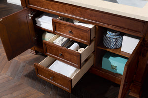 Bathroom Vanities Outlet Atlanta Renovate for LessBrookfield 60" Double Vanity, Warm Cherry w/ 3 CM Eternal Marfil Quartz Top