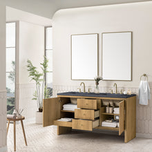 Load image into Gallery viewer, Hudson 60&quot; Double Vanity, Light Natural Oak w/ 3CM Charcoal Soapstone Top James Martin Vanities
