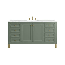 Load image into Gallery viewer, Chicago 60&quot; Single Vanity, Smokey Celadon w/ 3CM Ethereal Noctis Top James Martin Vanities