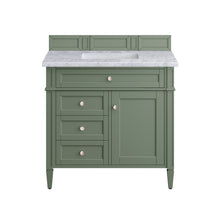 Load image into Gallery viewer, Brittany 36&quot; Single Vanity, Smokey Celadon w/ 3CM Carrara Marble Top James Martin Vanities