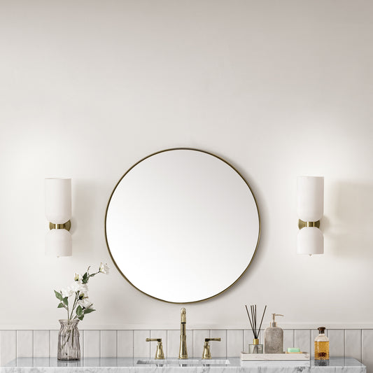 Rohe 30" Round Mirror, Champagne Brass James Martin Vanities