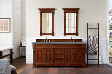 Load image into Gallery viewer, Brookfield 72&quot; Double Vanity, Warm Cherry w/ 3 CM Cala Blue Quartz Top James Martin Vanities