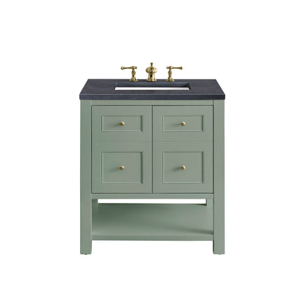 Breckenridge 30" Single Vanity, Smokey Celadon w/ 3CM Charcoal Soapstone Top James Martin Vanities