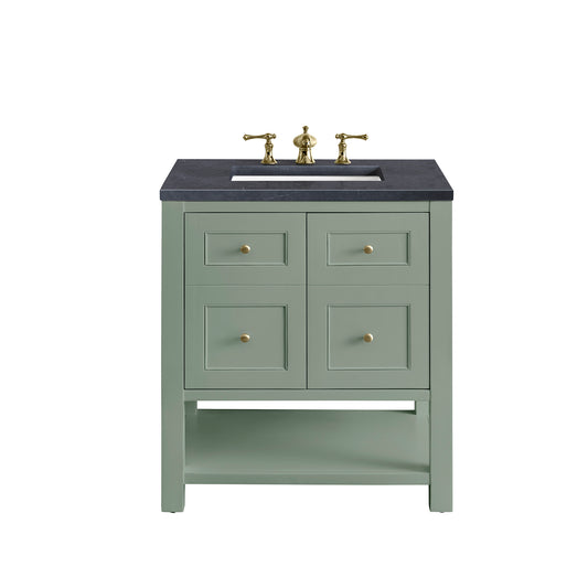 Breckenridge 30" Single Vanity, Smokey Celadon w/ 3CM Charcoal Soapstone Top James Martin Vanities